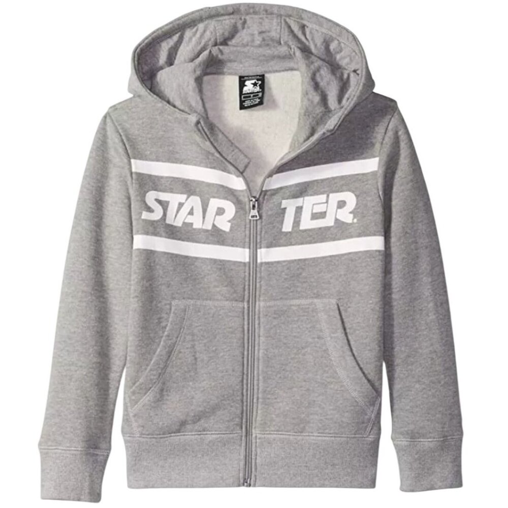 Starter Kids Grey Hoodie Jacket With Zip Closure & Logo Size M